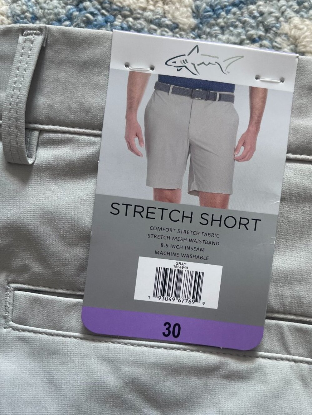 NWT: Greg Norman Men's Stretch Golf Shorts Gray 30
